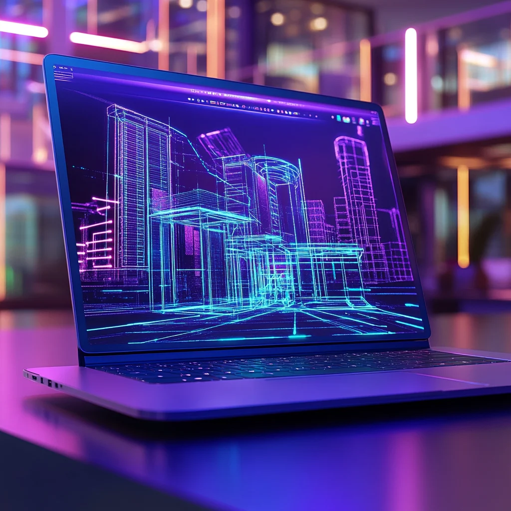Hb2503 Snapdragon Powered Laptop Displaying A 3d Blueprint Desi 404010ad 59c4 4e68 Af3a Db6060467689 - Cracking the Code: How Foxit and AI Transform PDF Use on Snapdragon PCs